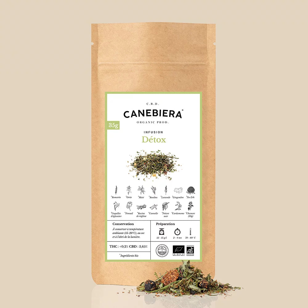 Infusion CBD Détox Bio : Cannelle & Gingembre