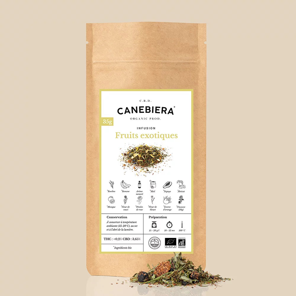 Infusion CBD Fruits Exotiques Bio : Fruits & Fleurs Relaxantes