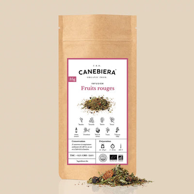 Infusion CBD Nuit Bio : Rooibos & Fruits Rouges
