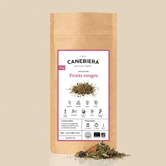 Infusion CBD Nuit Bio : Rooibos & Fruits Rouges