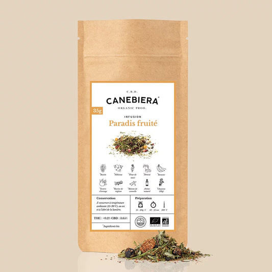 Infusion CBD Paradis Fruité Bio : Orange & Hibiscus